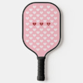 Roze Monotone Harten Persoonlijk Monogram Pickleball Paddle (Achterkant)