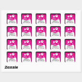 Roze Monster Bash Verjaardagsplein Sticker (Vel)