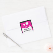 Roze Monster Bash Verjaardagsplein Sticker (Envelop)