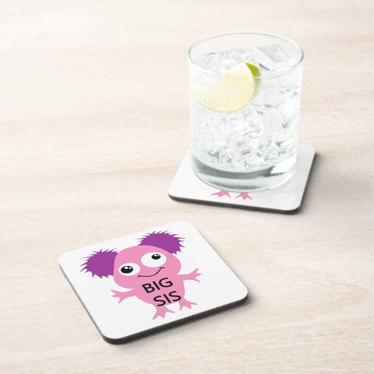 Roze Monster Big Sister Bier Onderzetter (Rechterzijde)