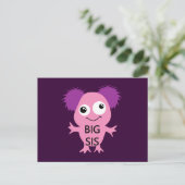 Roze Monster Big Sister Briefkaart (Staand voorkant)
