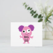 Roze Monster Big Sister Briefkaart (Staand voorkant)