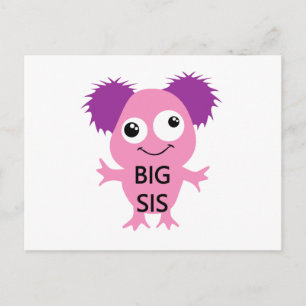 Roze Monster Big Sister Briefkaart