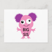 Roze Monster Big Sister Briefkaart (Voorkant)