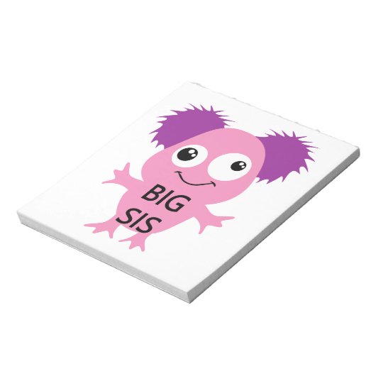 Roze Monster Big Sister Notitieblok (Linkerzijde)