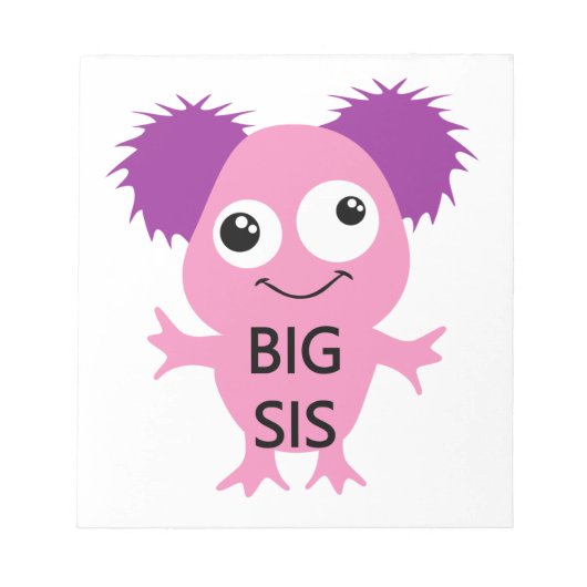 Roze Monster Big Sister Notitieblok (Voorkant)