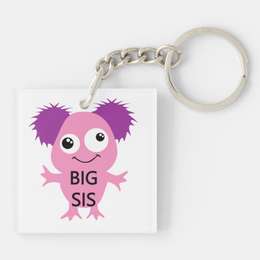 Roze Monster Big Sister Sleutelhanger (Achterkant)