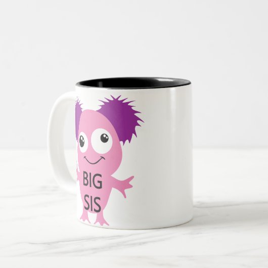 Roze Monster Big Sister Tweekleurige Koffiemok (Voorkant links)