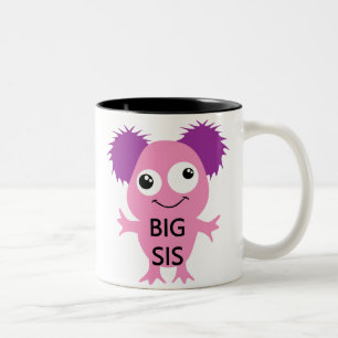 Roze Monster Big Sister Tweekleurige Koffiemok