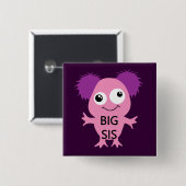 Roze Monster Big Sister Vierkante Button 5,1 Cm (Voorkant /achterkant)