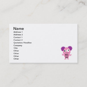 Roze Monster Big Sister Visitekaartje