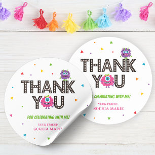 Roze Monster Dank u Sticker