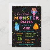 Roze Monster Halloween Costume Birthday Party Kaart (Voorkant)