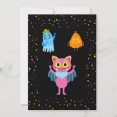 Roze Monster Halloween Costume Birthday Party Kaart (Achterkant)