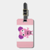 Roze Monster Oudere Zus Bagagelabel (Voorkant verticaal)
