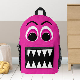 Roze Monster Schattigee Cartoon Gepersonaliseerd Bedrukte Rugzak