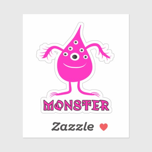 Roze monster sticker (Vel)