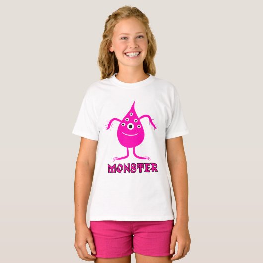 Roze monster t-shirt (Voorkant volledig)