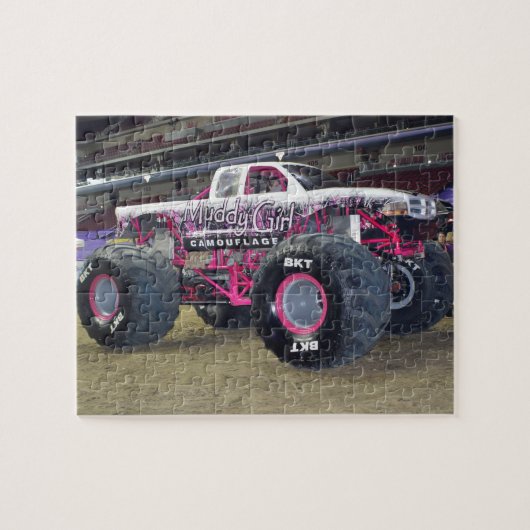 Roze Monster Truck Legpuzzel (Horizontaal)