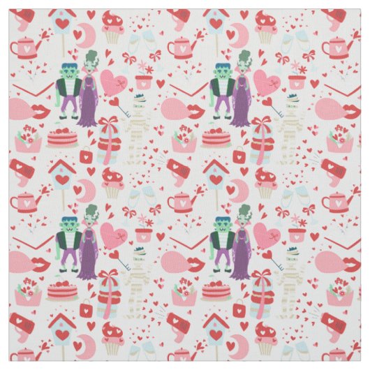 roze monster valentijn bruid frankenstein mummie stof (Swatch)