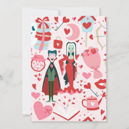 roze monster valentijnsdag vampier geest kaart