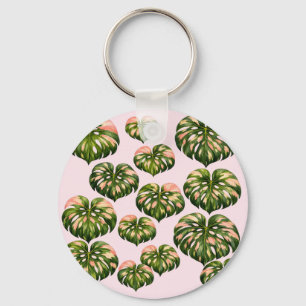 Roze Monstera Plant boodschappentas leuk botanisch Sleutelhanger