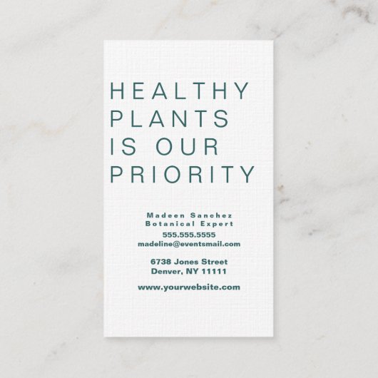 Roze Monstera Plant hand getekend Visitekaartje (Achterkant)