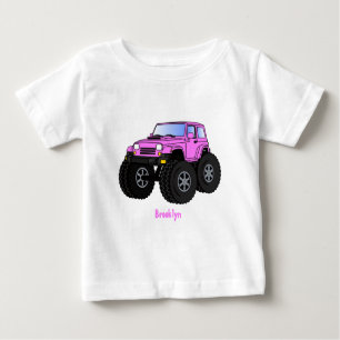 Roze monstertruck cartoon illustratie