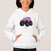 Roze monstertruck cartoon illustratie (Voorkant)