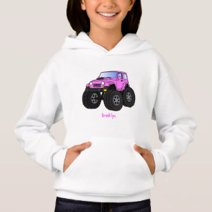 Roze monstertruck cartoon illustratie