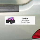 Roze monstertruck cartoon illustratie bumpersticker (Op auto)