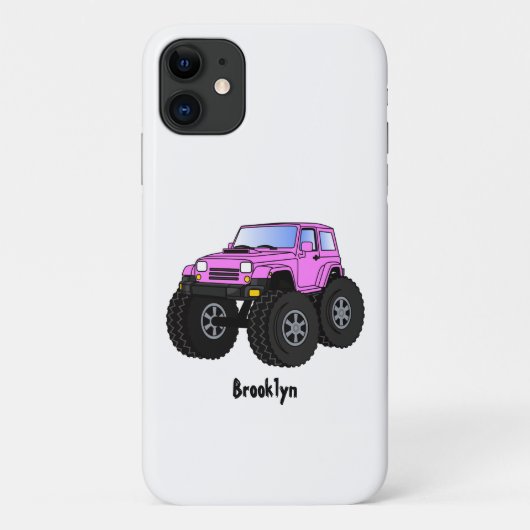 Roze monstertruck cartoon illustratie Case-Mate iPhone case (Achterkant)