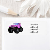 Roze monstertruck cartoon illustratie etiket (Insitu)