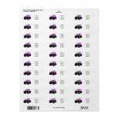Roze monstertruck cartoon illustratie etiket (Full Sheet)