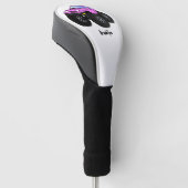 Roze monstertruck cartoon illustratie golfheadcover (Schuin)