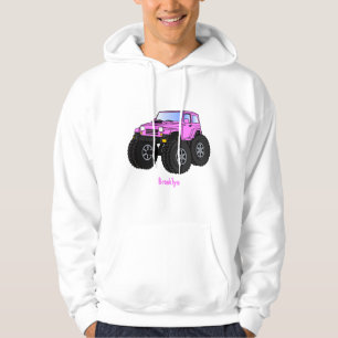 Roze monstertruck cartoon illustratie hoodie