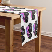 Roze monstertruck cartoon illustratie korte tafelloper (Voorbeeld)