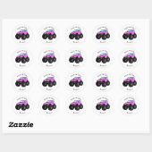 Roze monstertruck cartoon illustratie ronde sticker (Vel)