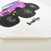 Roze monstertruck cartoon illustratie sherpa deken (3/4)