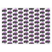 Roze monstertruck cartoon illustratie tafelkleed (Voorkant (Horizontaal))