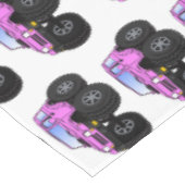 Roze monstertruck cartoon illustratie tafelkleed (Gekanteld)