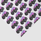 Roze monstertruck cartoon illustratie tissuepapier (Detail)