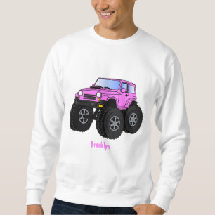Roze monstertruck cartoon illustratie trui