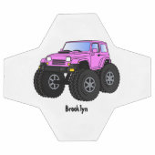 Roze monstertruck cartoon illustratie voetbal (Enkel)