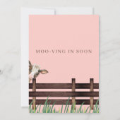 Roze Moo-ving in Soon Koe met Bow Baby shower Kaart (Achterkant)
