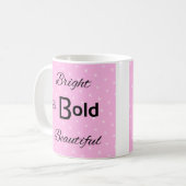 Roze, mooi, mooi, licht koffiemok (Voorkant links)