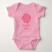 Roze Mooi Roos Baby Bodysuit (Voorkant)