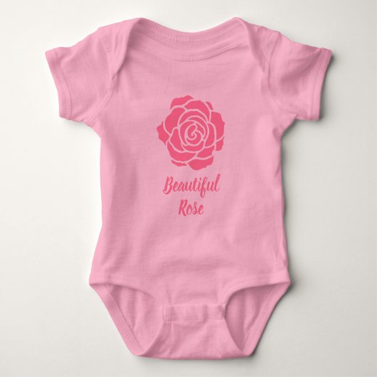 Roze Mooi Roos Baby Bodysuit (Voorkant)