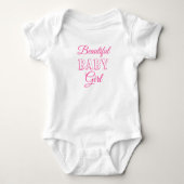 Roze mooie baby meisje romper (Voorkant)