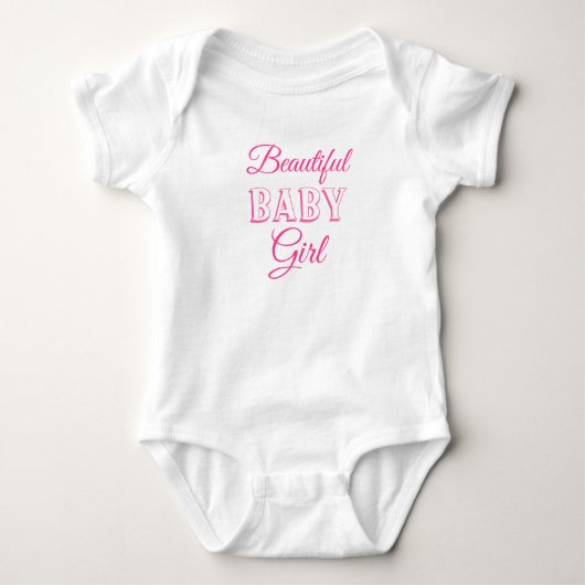 Roze mooie baby meisje romper (Voorkant)